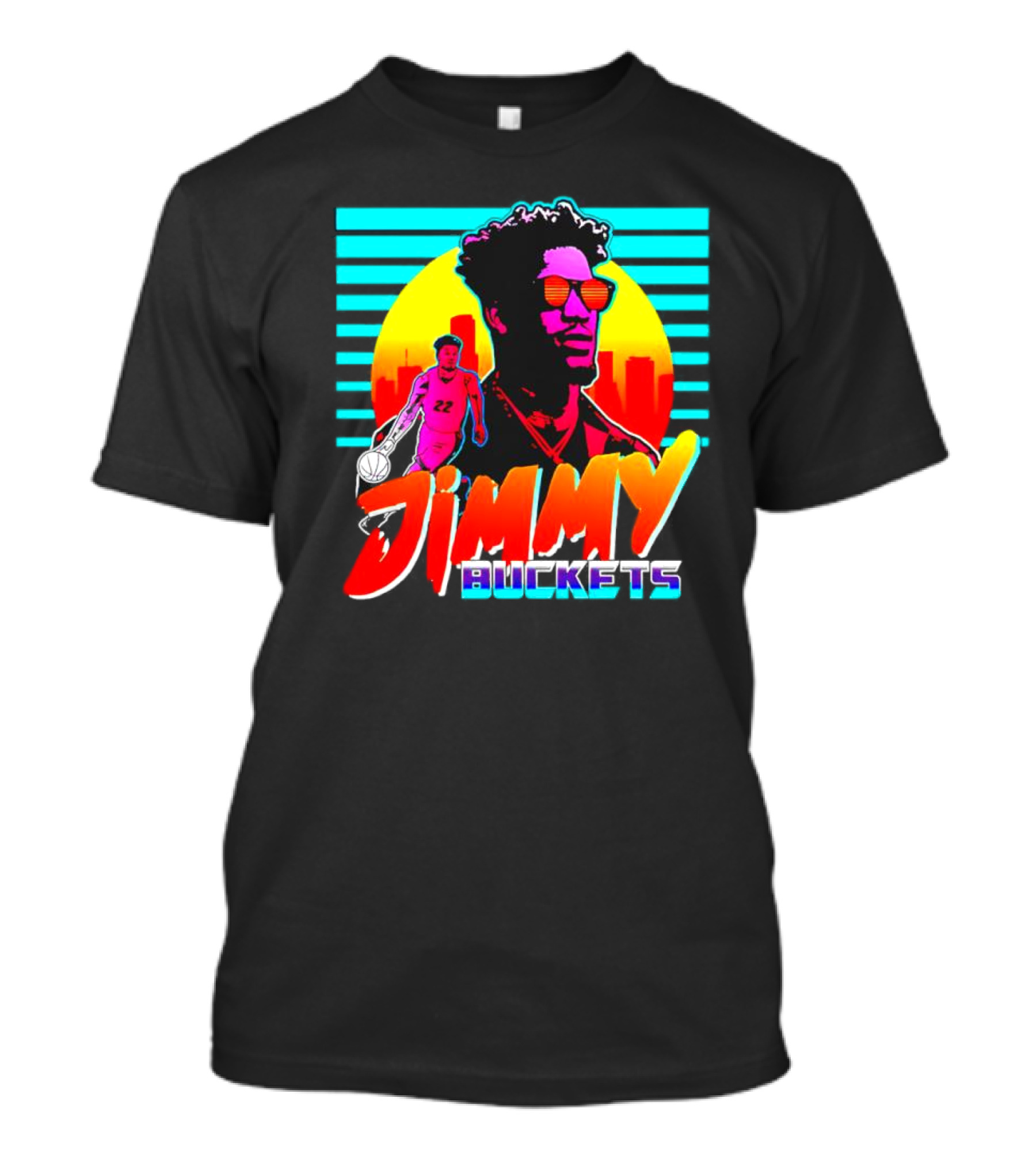 Jimmy Buckets Retro Neon Basketball Player T-Shirt