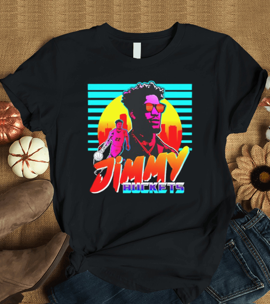 Jimmy Buckets Retro Neon Basketball Player T-Shirt