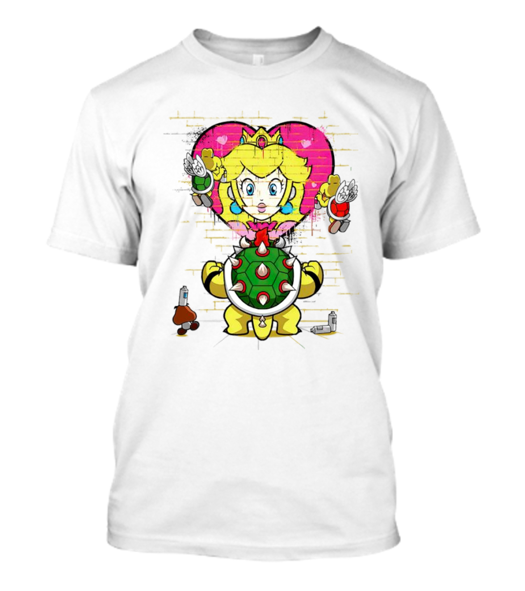 Princess Peach Graffiti Bowser Wall T-Shirt