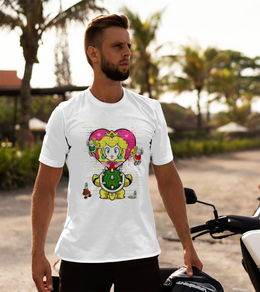 Princess Peach Graffiti Bowser Wall T-Shirt