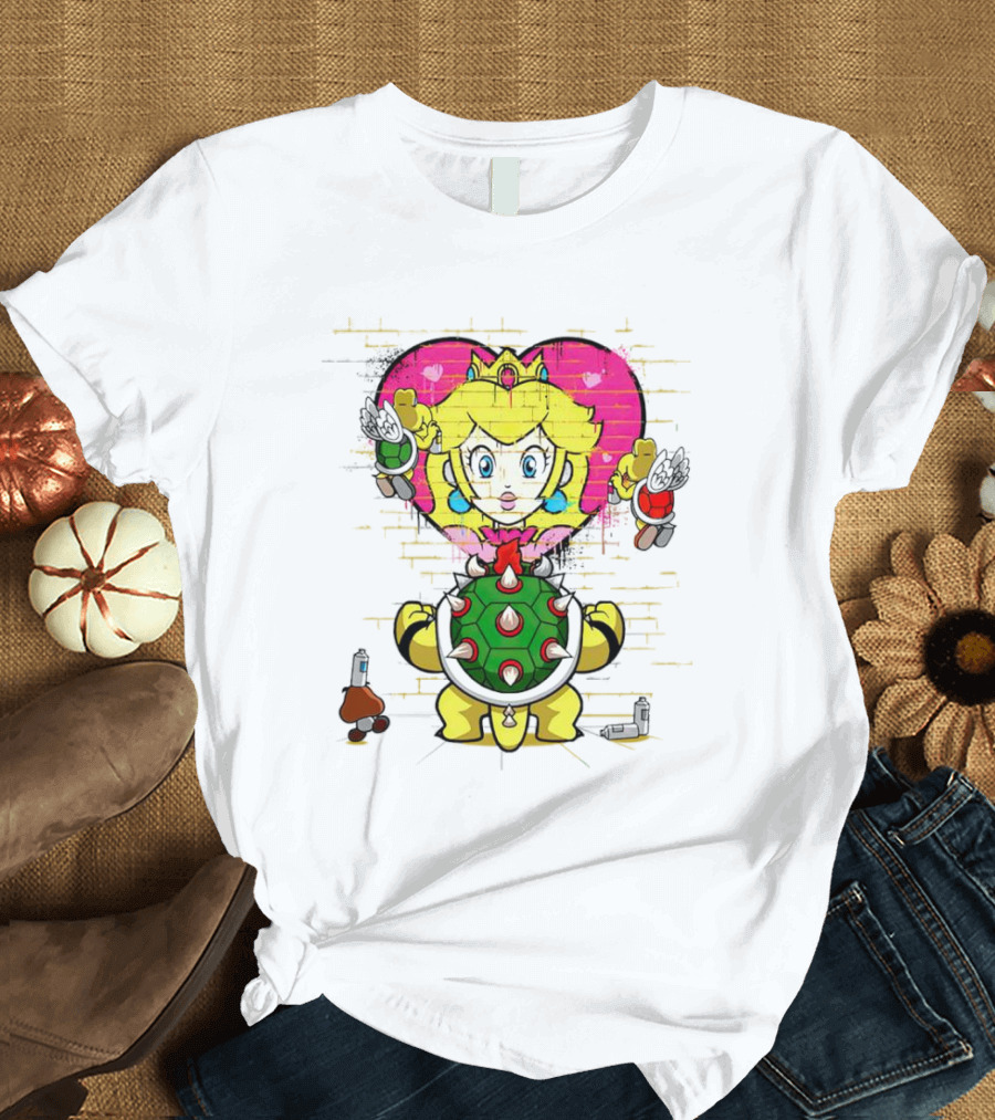 Princess Peach Graffiti Bowser Wall T-Shirt