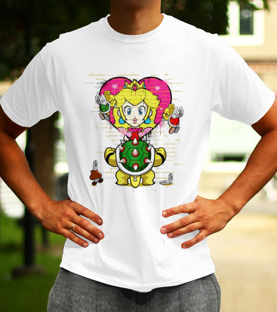 Princess Peach Graffiti Bowser Wall T-Shirt
