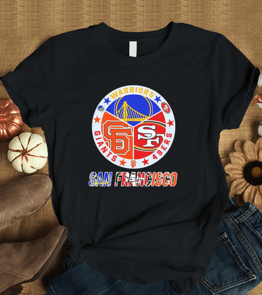 San Francisco Warriors Giants 49ers Logos Trio T-Shirt