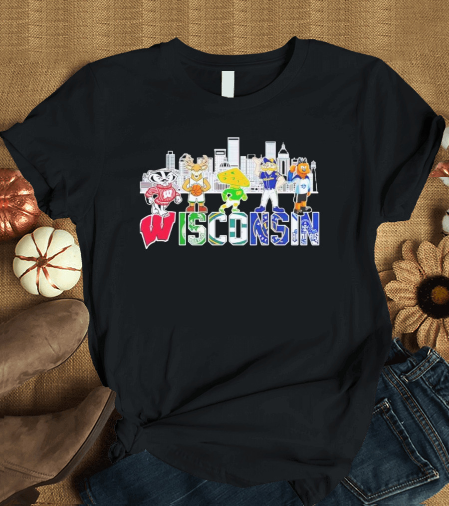Wisconsin Mascot Skyline City Sports Team All-Stars T-Shirt