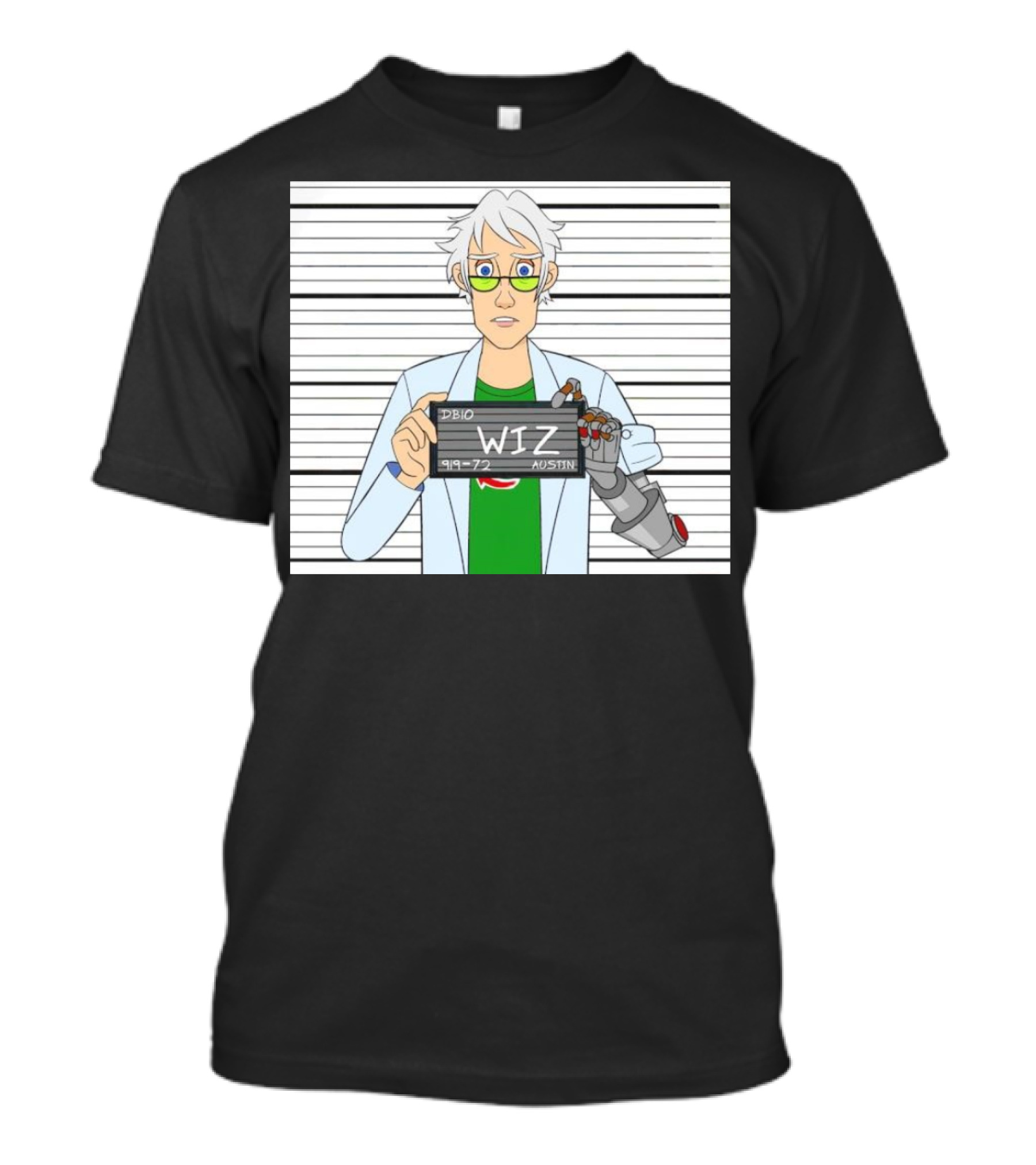 DB10 Wiz 919 72 Austin Scientist Character With Robotic Arm T-Shirt