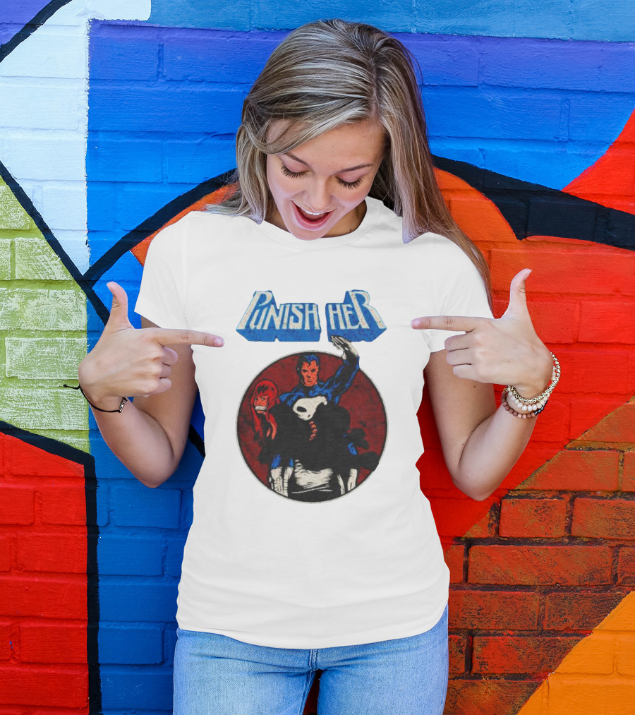 Punish Her Marvel Comic Style Hero With Red-Haired Woman T-Shirt