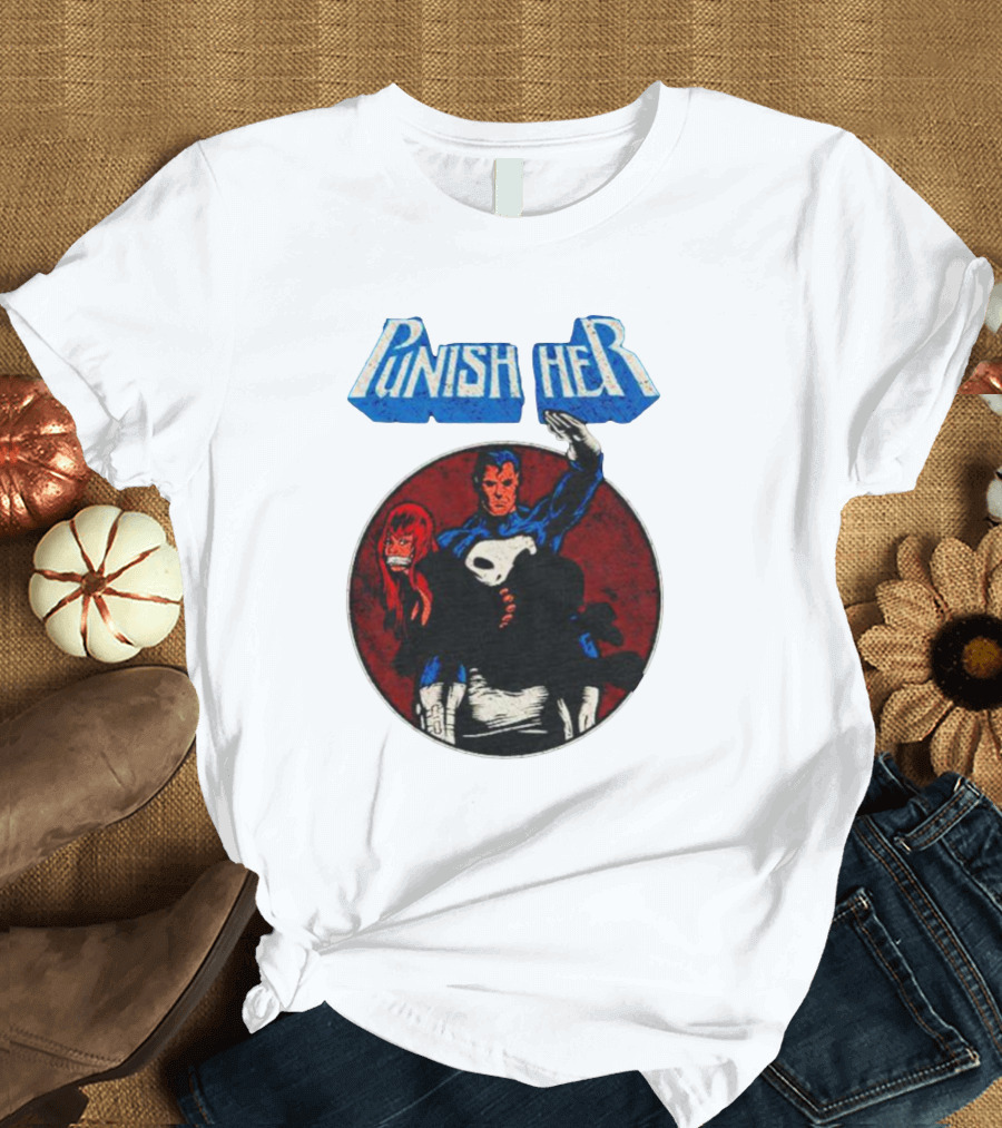 Punish Her Marvel Comic Style Hero With Red-Haired Woman T-Shirt
