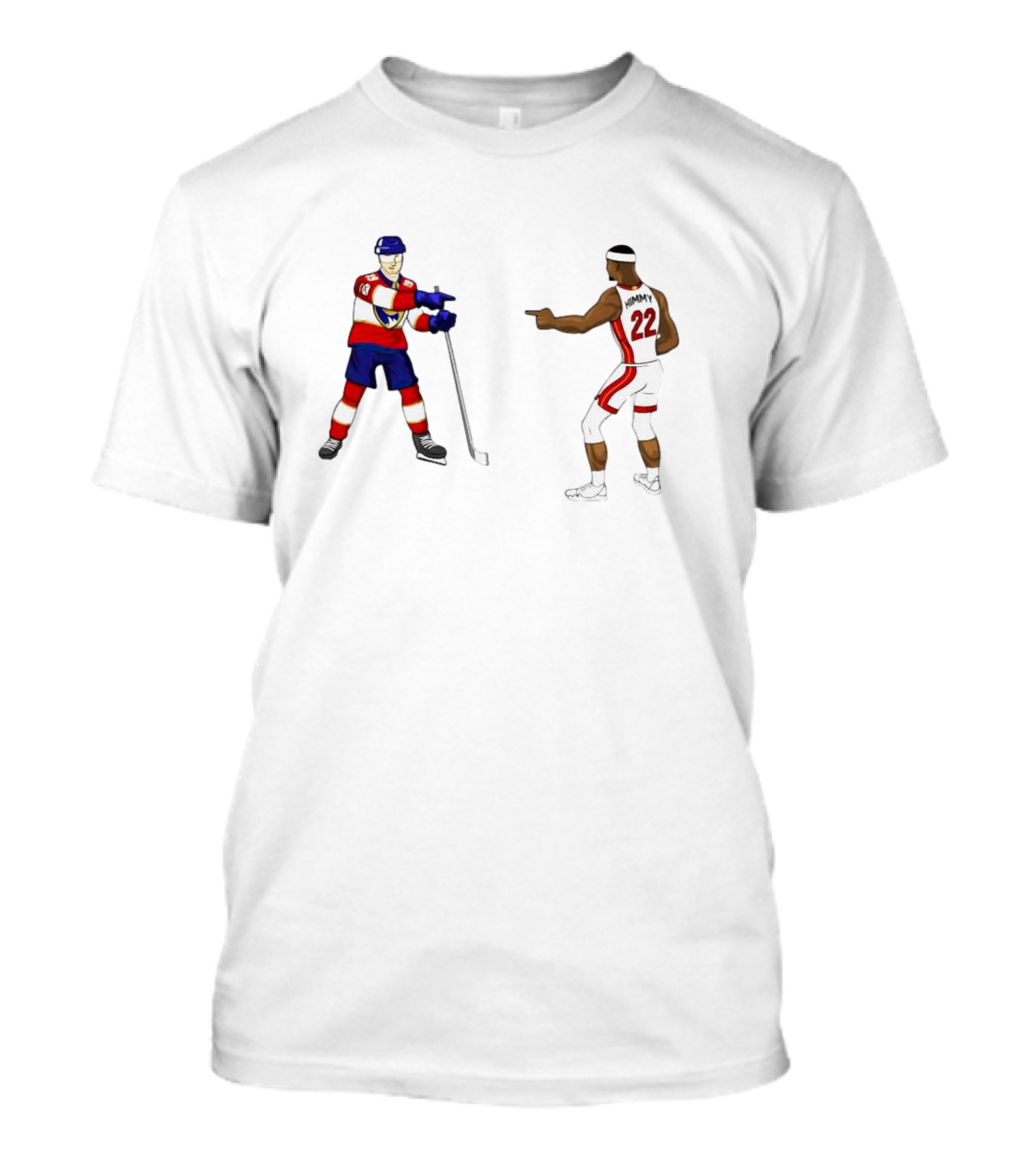 Matthew Tkachuk Number 19 Hockey And Jimmy Butler Number 22 Basketball Players Pointing T-Shirt