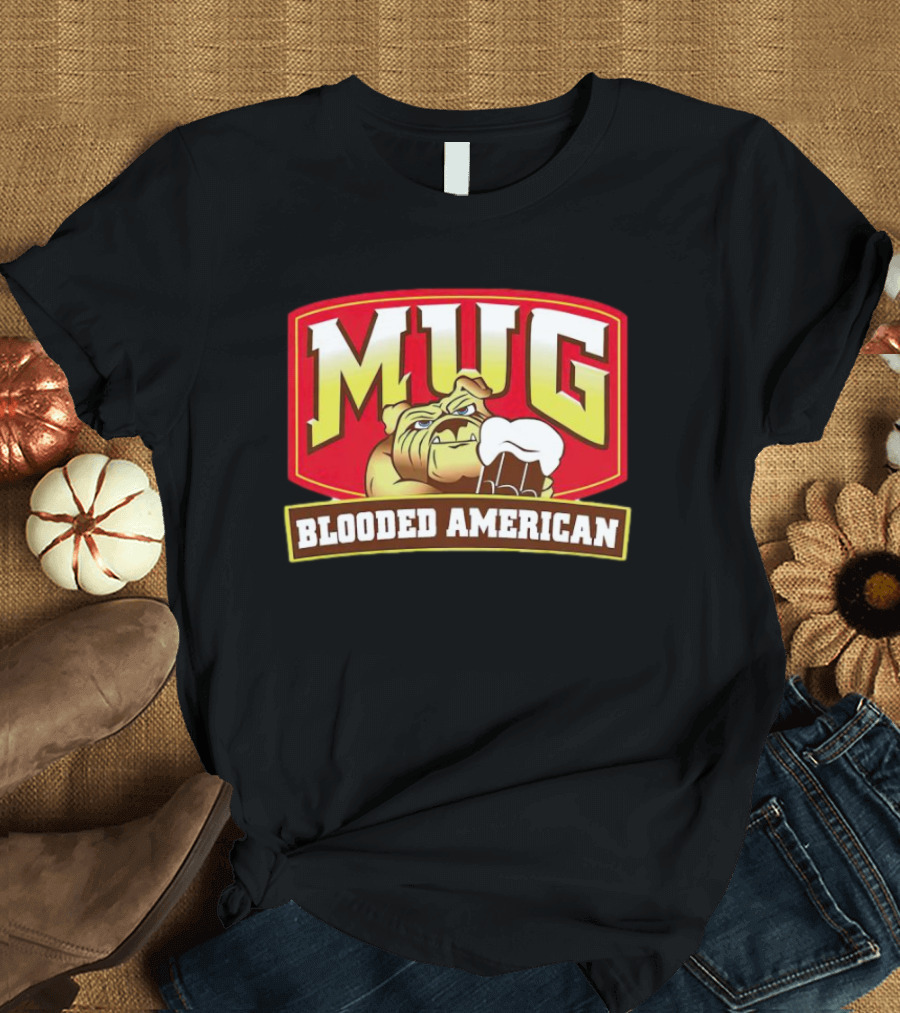 Mug Blooded American Bulldog Holding Beer Mug T-Shirt