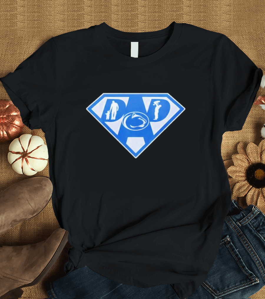 Penn State Nittany Lions Dad Superhero Emblem T-Shirt