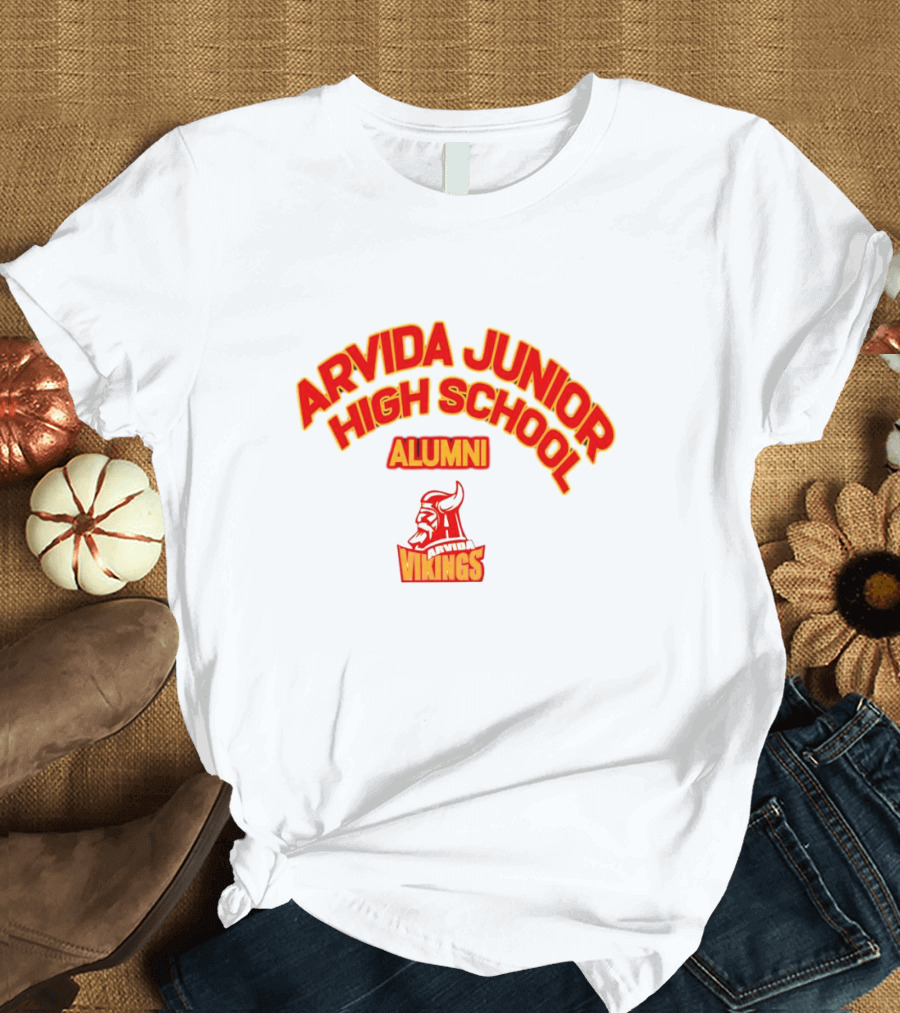 Arvida Junior High School Alumni Vikings Red And Yellow Viking T-Shirt