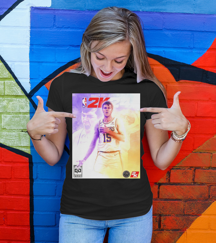 Austin Reaves 2K24 Los Angeles Lakers NBA Basketball Cover Edition T-Shirt