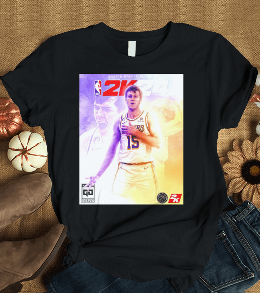 Austin Reaves 2K24 Los Angeles Lakers NBA Basketball Cover Edition T-Shirt