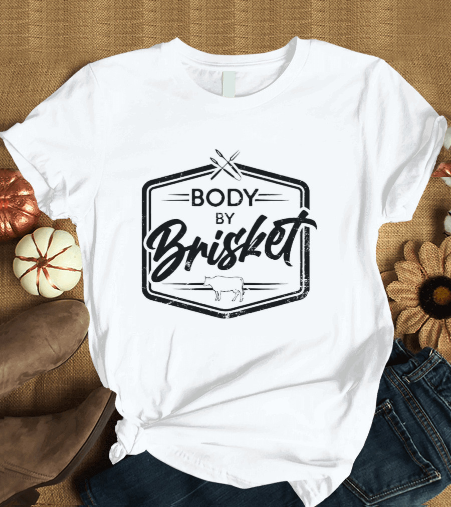 Body By Brisket Meat Lovers Cow And Crossed Fork T-Shirt