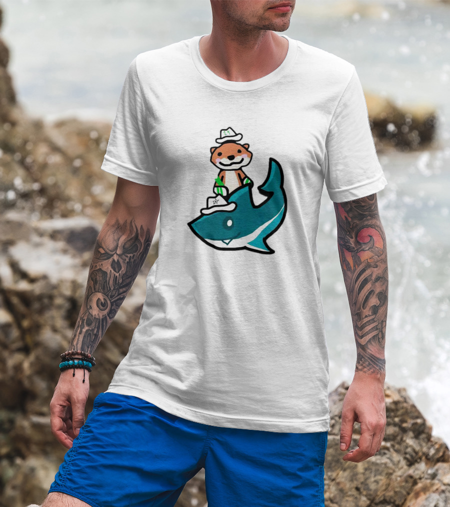 Dallas Stars San Jose Sharks Otter On Shark T-Shirt