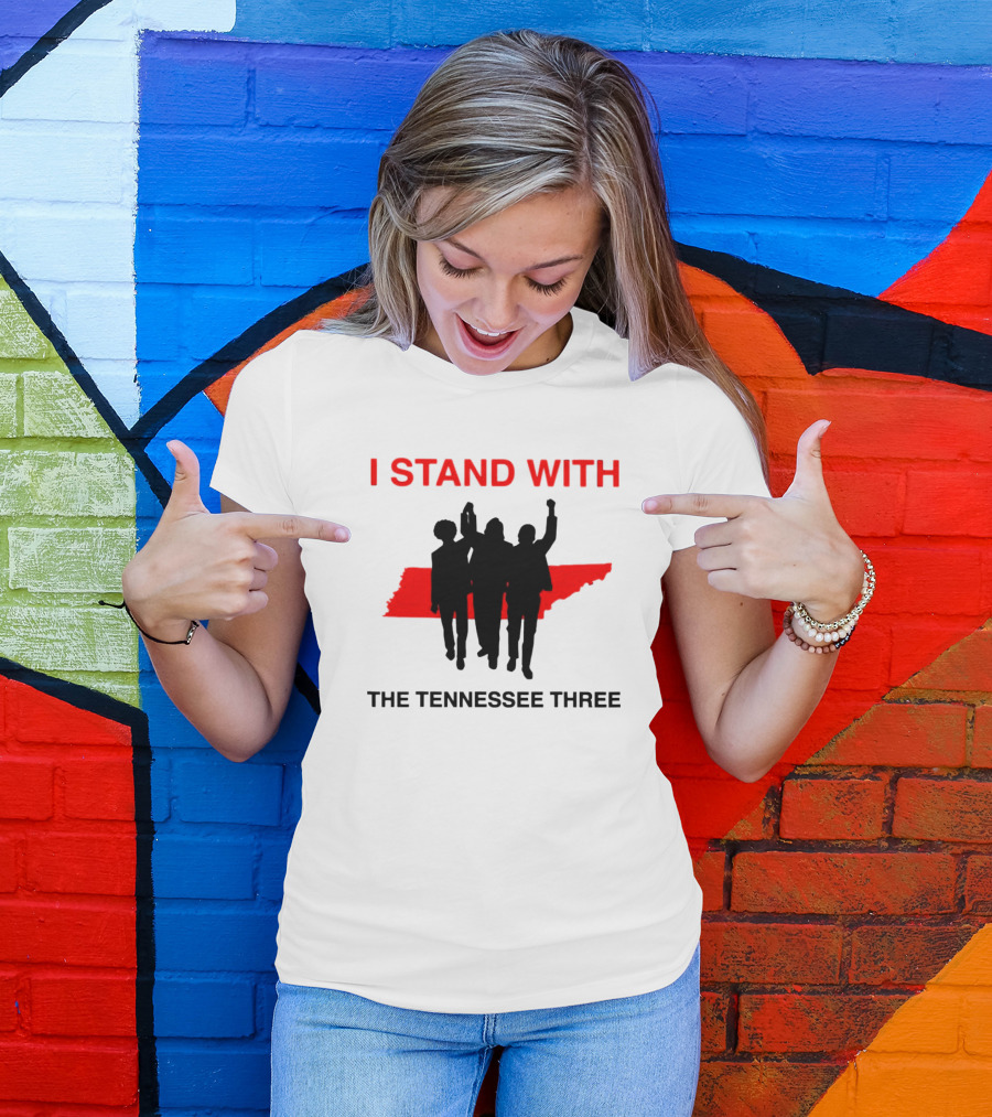 I Stand With The Tennessee Three Red Silhouette Map T-Shirt
