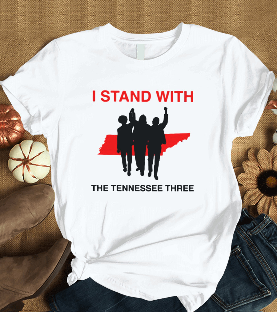 I Stand With The Tennessee Three Red Silhouette Map T-Shirt