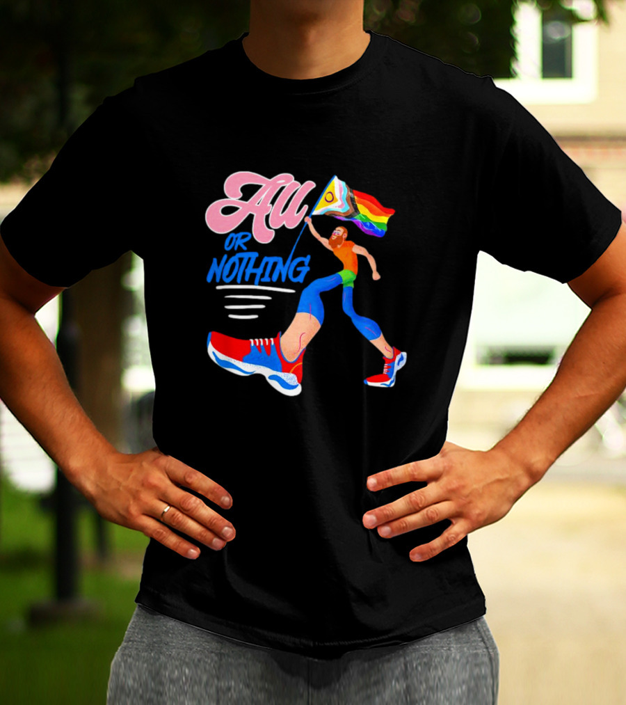 All Or Nothing Pride Flag Runner T-Shirt