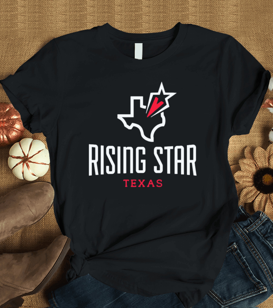 Rising Star Texas Map Heart Star T-Shirt
