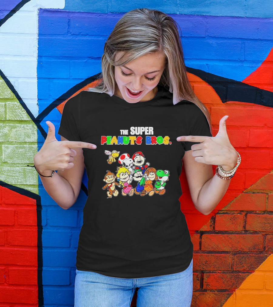 The Super Peanuts Bros Mario Crossover Characters T-Shirt