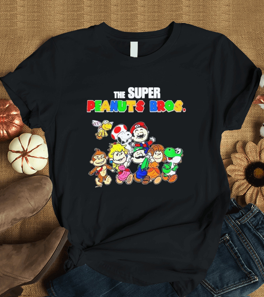 The Super Peanuts Bros Mario Crossover Characters T-Shirt