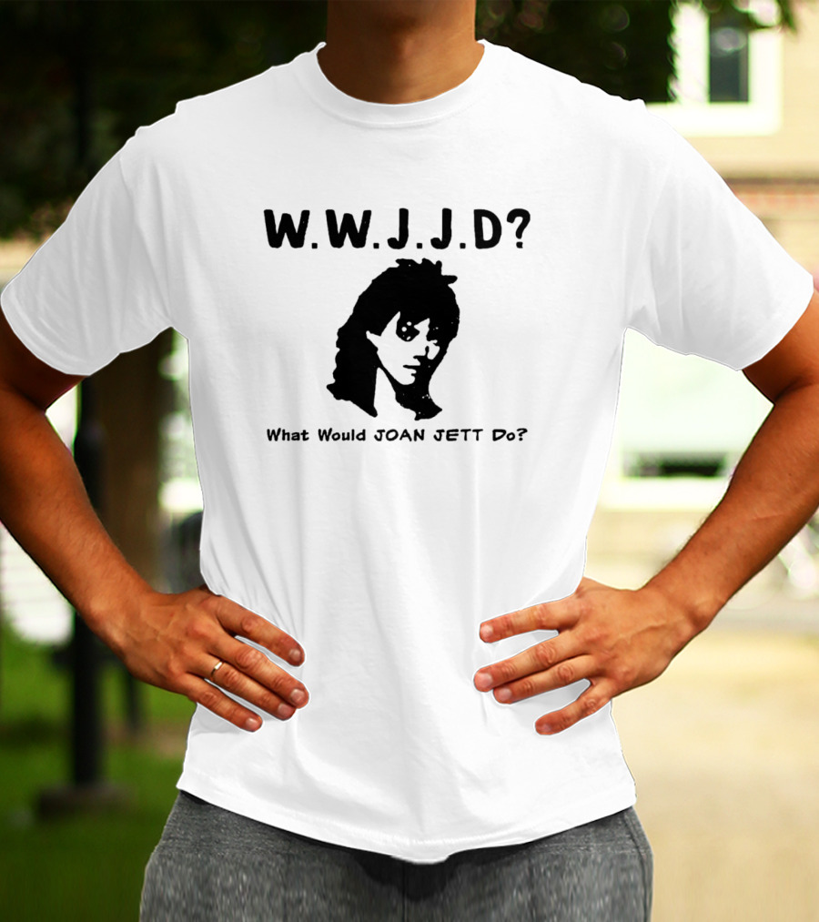 WWJJD What Would Joan Jett Do Rebel Rock Icon T-Shirt