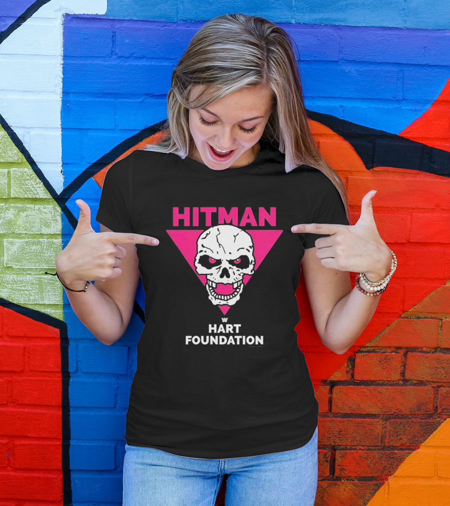 Hitman Skull Pink Triangle W Hart Foundation T-Shirt