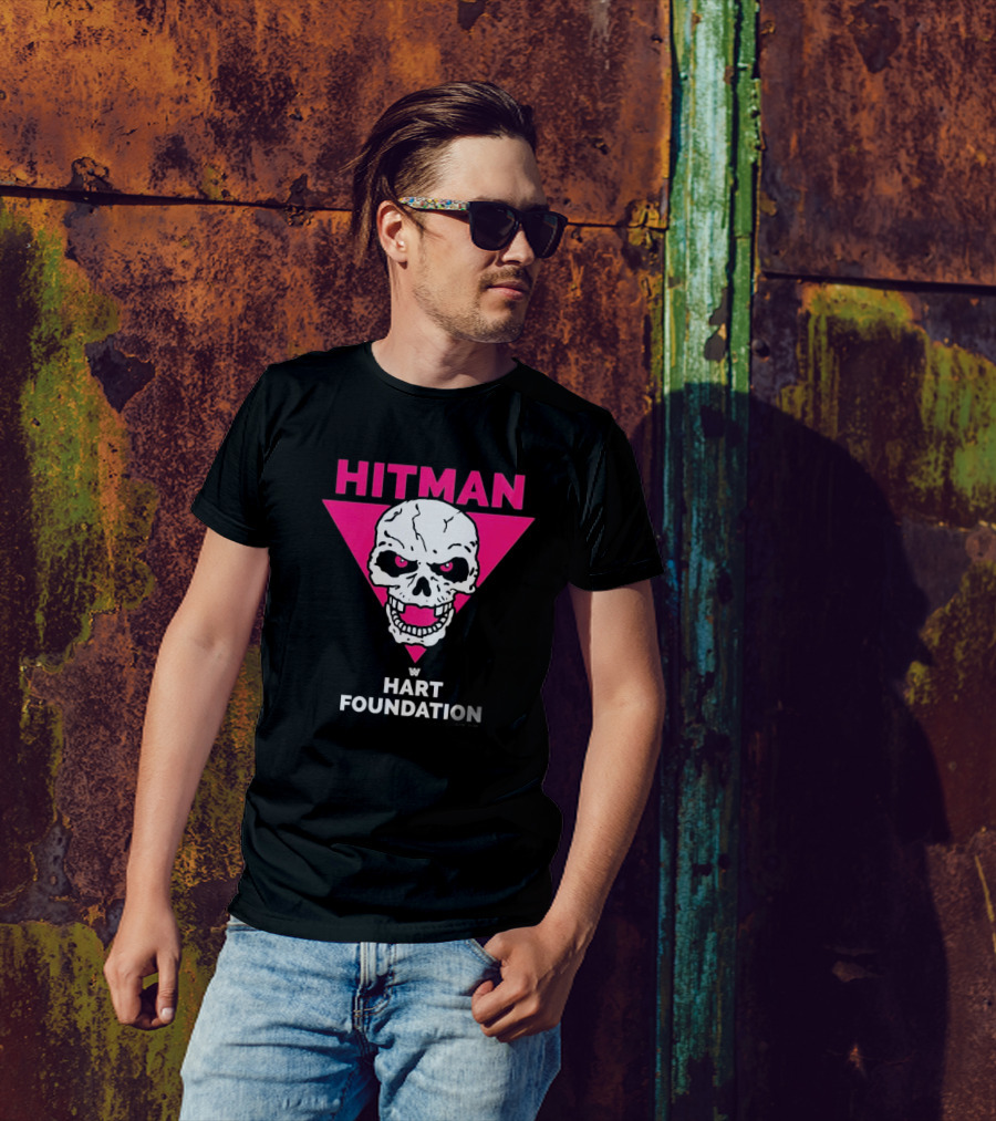 Hitman Skull Pink Triangle W Hart Foundation T-Shirt