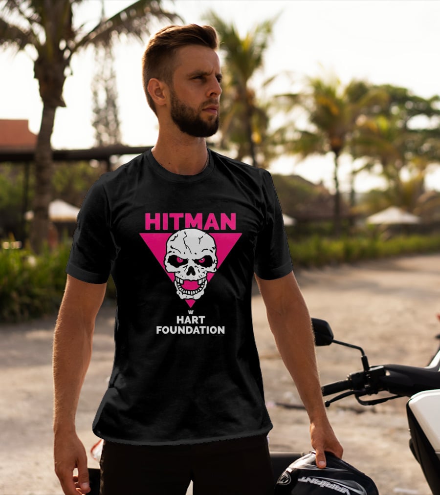 Hitman Skull Pink Triangle W Hart Foundation T-Shirt