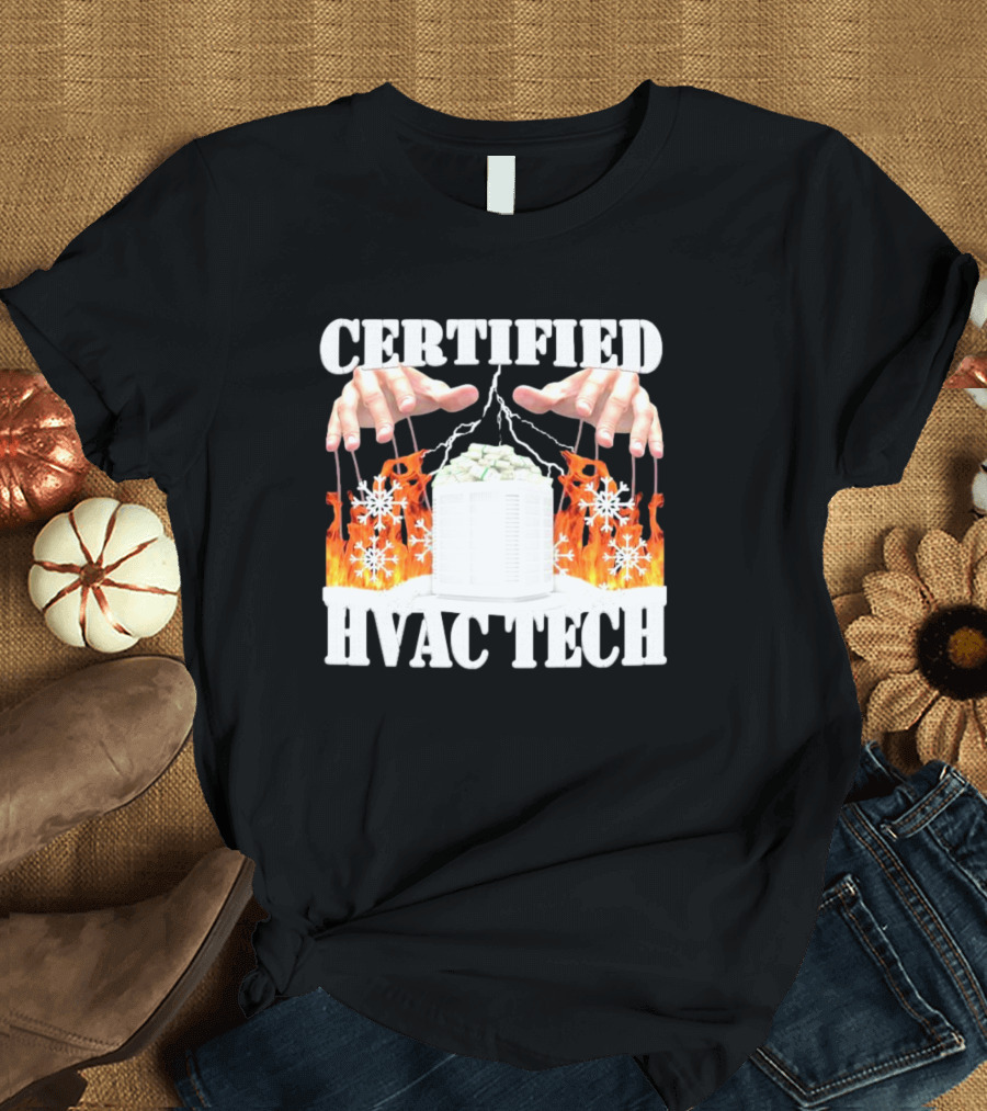 Certified HVAC Tech Master Of Elements Fire And Ice T-Shirt