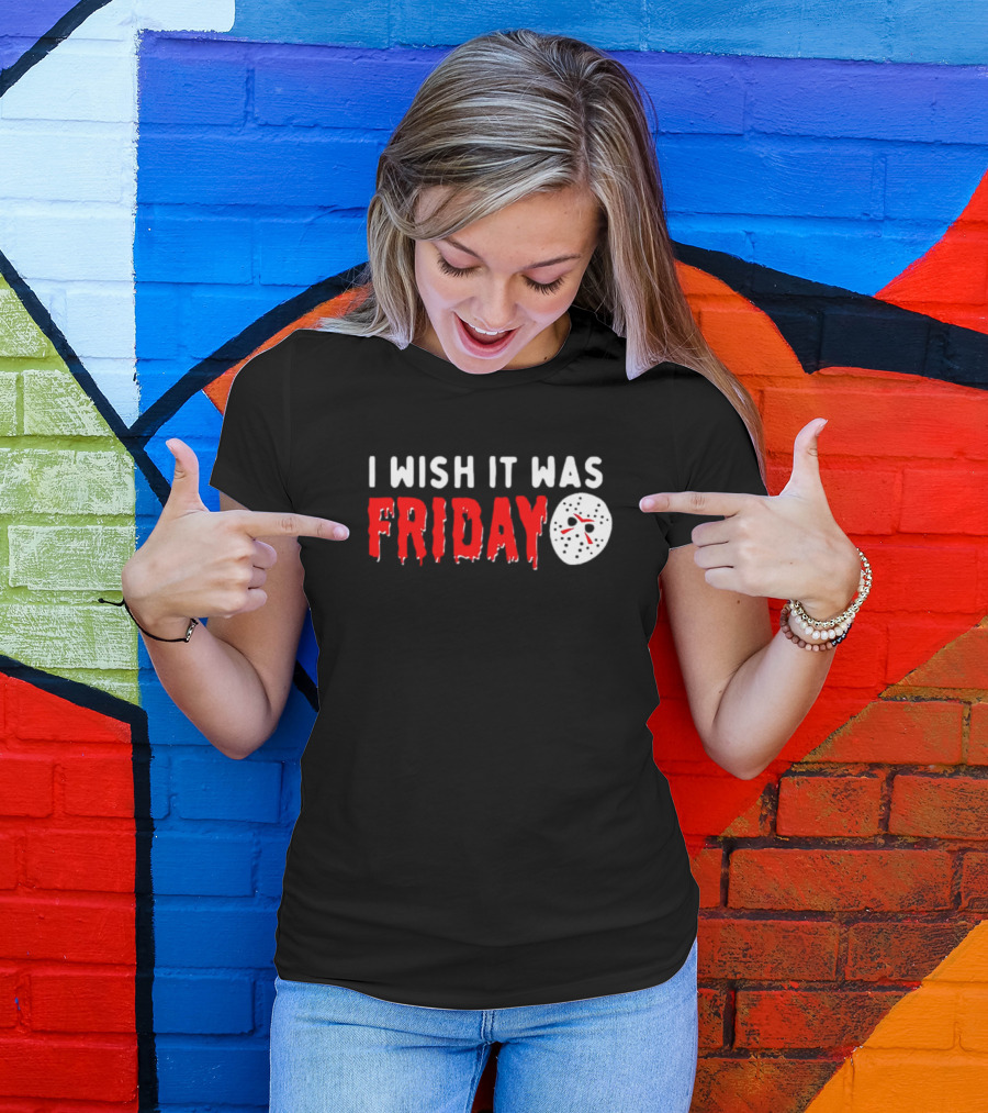 I Wish It Was Friday Jason Voorhees Halloween Mask T-Shirt