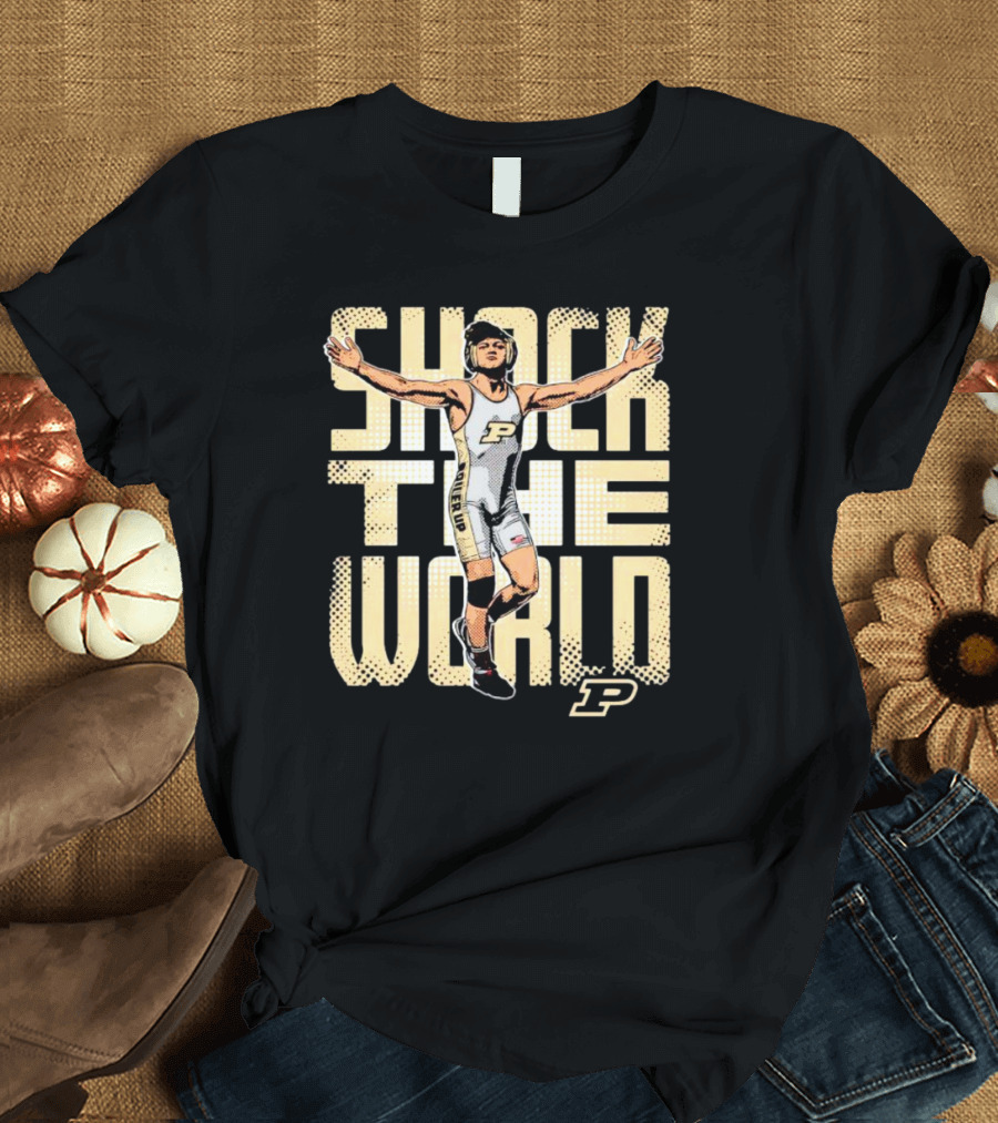 Shock The World Matt Ramos Wrestler Purdue University Boilermakers T-Shirt