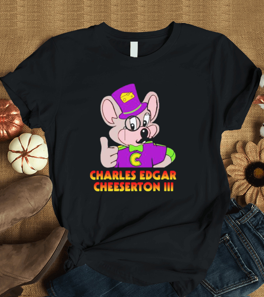 Ted Lasso Charles Edgar Cheeserton III Mouse With Purple Hat And Cheese T-Shirt
