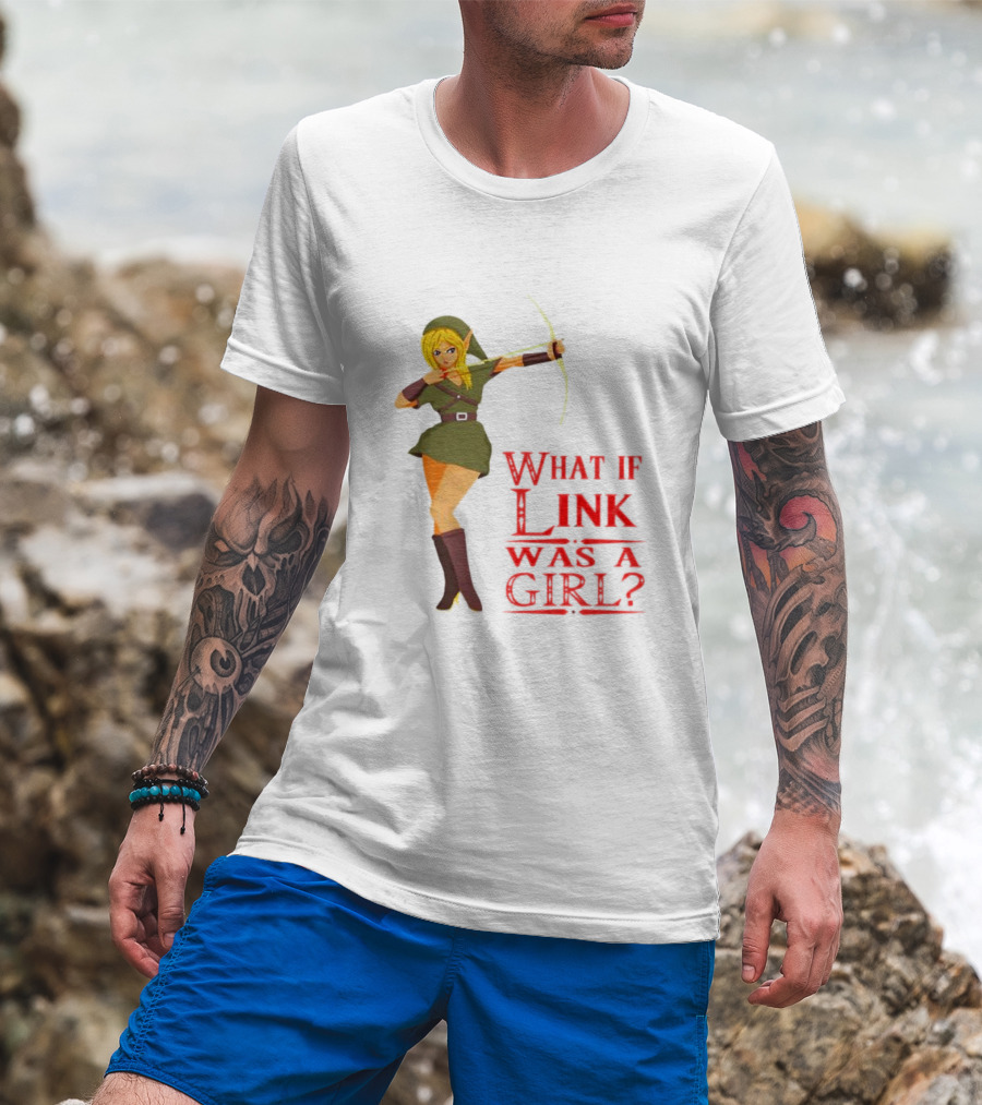 The Legend Of Zelda What If Link Was A Girl Bow And Arrow Pose T-Shirt