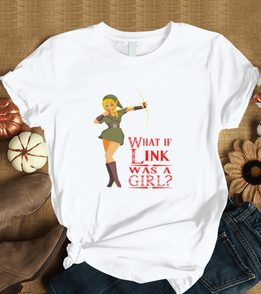 The Legend Of Zelda What If Link Was A Girl Bow And Arrow Pose T-Shirt