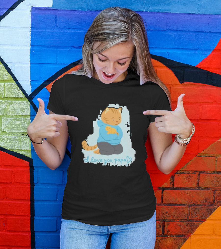 I Love You Papa Cat And Kitten Father's Day T-Shirt
