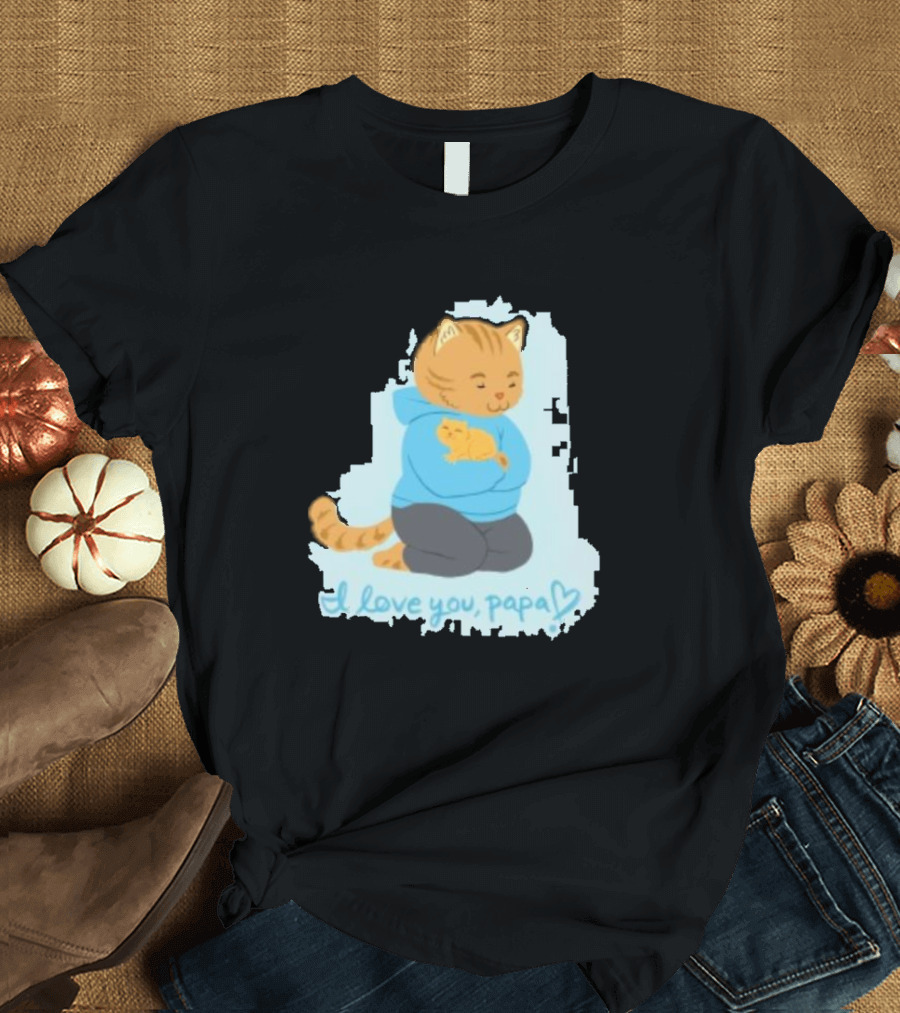 I Love You Papa Cat And Kitten Father's Day T-Shirt