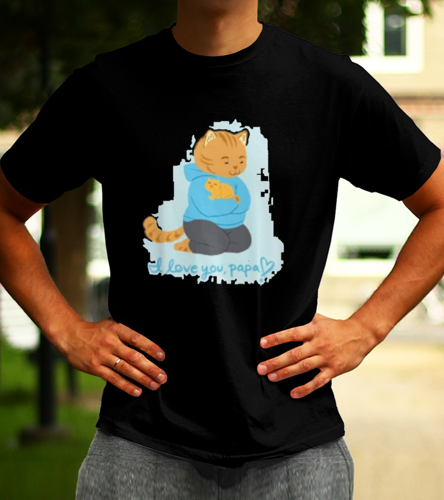 I Love You Papa Cat And Kitten Father's Day T-Shirt