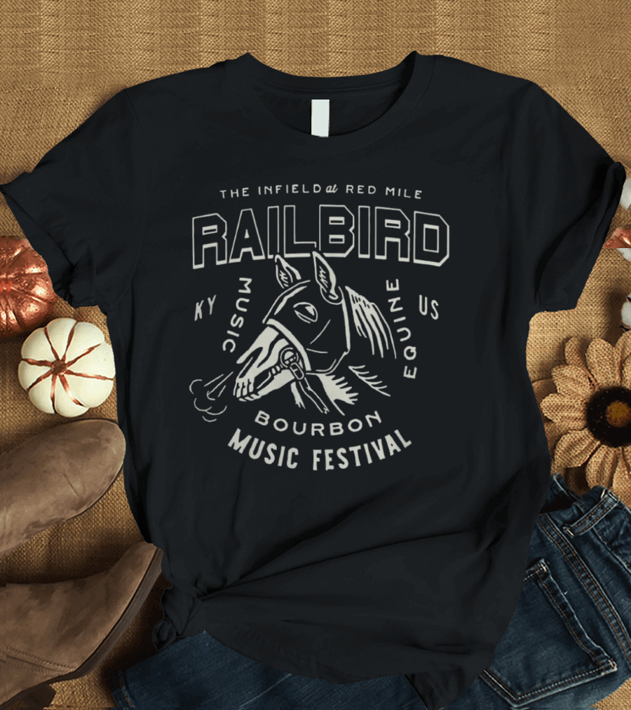 Railbird Music Festival KY Bourbon Equine Skeleton The Infield At Red Mile T-Shirt