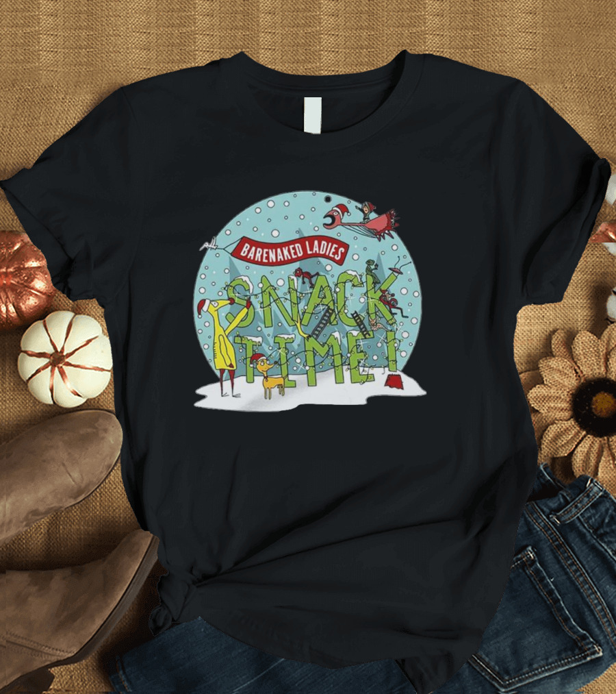 Barenaked Ladies Snacktime Children's Short Sleeve Snowy Cartoon Scene T-Shirt