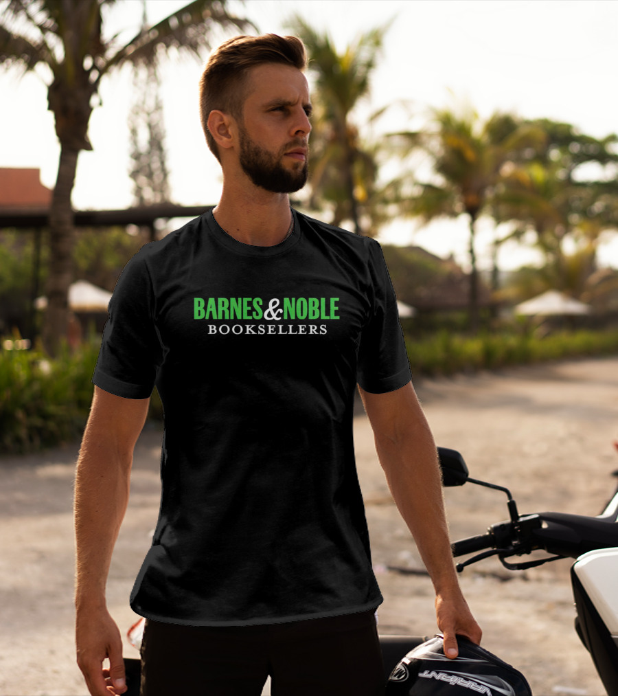 Barnes And Noble Booksellers Logo Green Text T-Shirt