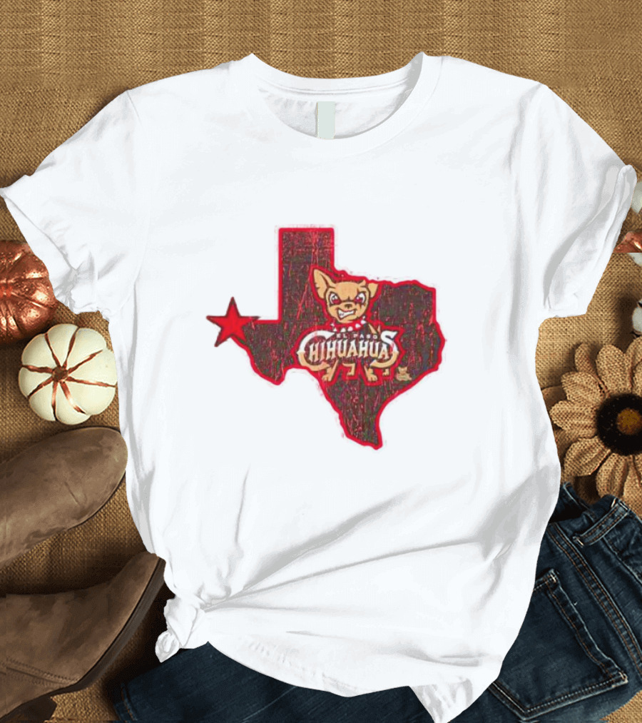 El Paso Chihuahuas Texas Map Star T-Shirt