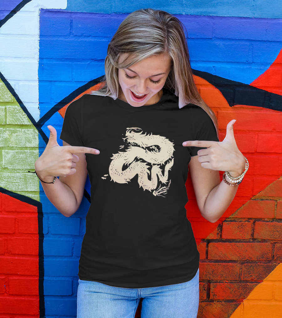 Eli Spencer Pop-Up Dragon Whimsical Serpentine Creature T-Shirt