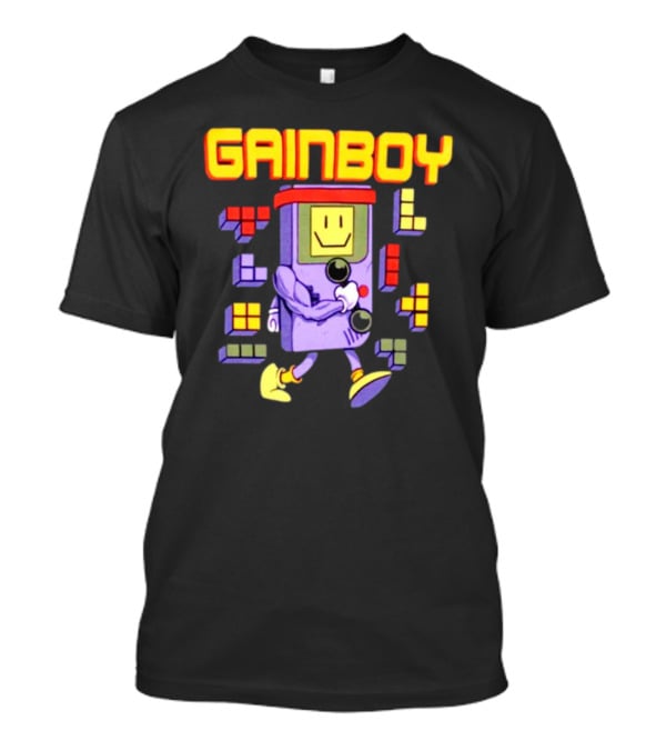 Gainboy Retro Game Character Blocks Fun T-Shirt