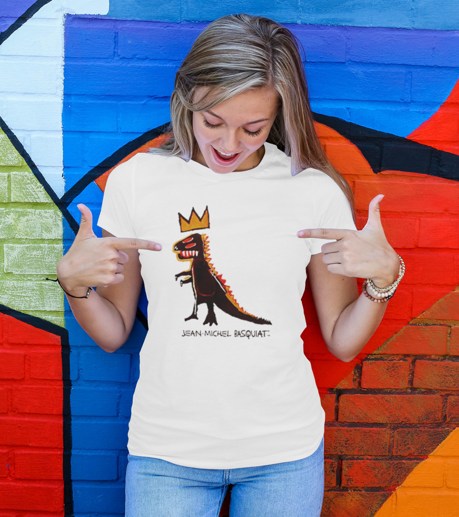 Jean Michel Basquiat Dinosaur Crown Iconic T-Shirt