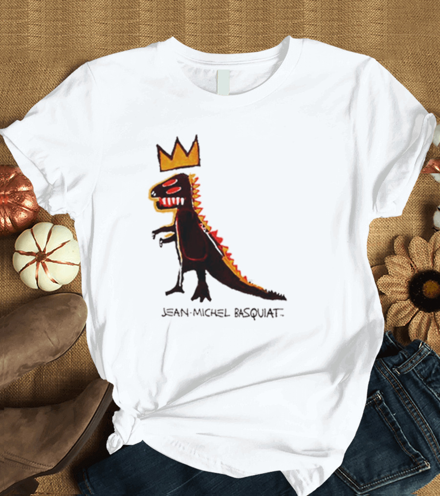 Jean Michel Basquiat Dinosaur Crown Iconic T-Shirt