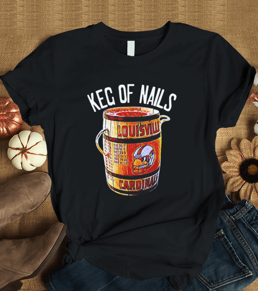 Keg Of Nails Louisville Cardinals Helmet Barrel T-Shirt