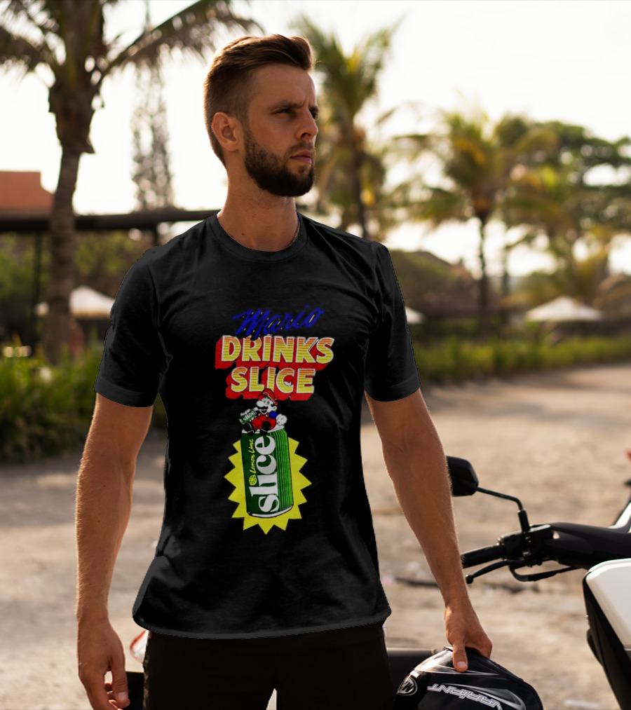 Mario Drinks Slice Lemon Lime Iconic Crossover T-Shirt