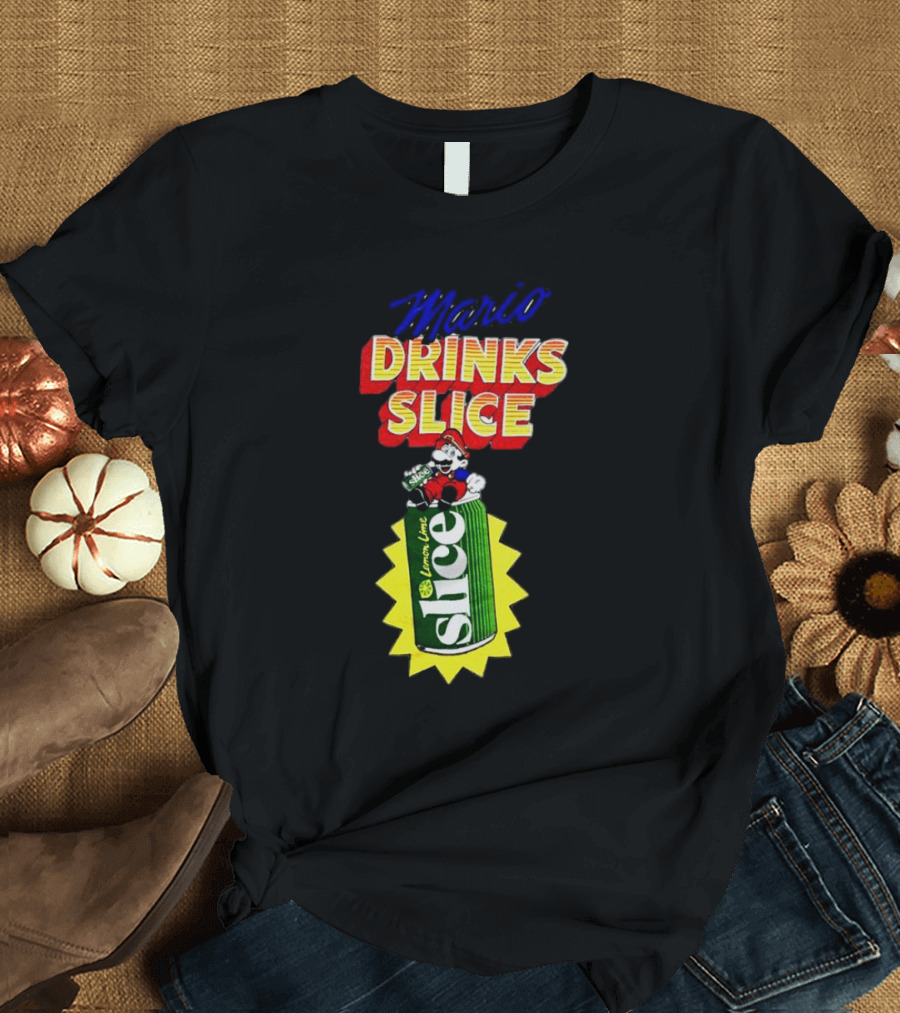 Mario Drinks Slice Lemon Lime Iconic Crossover T-Shirt