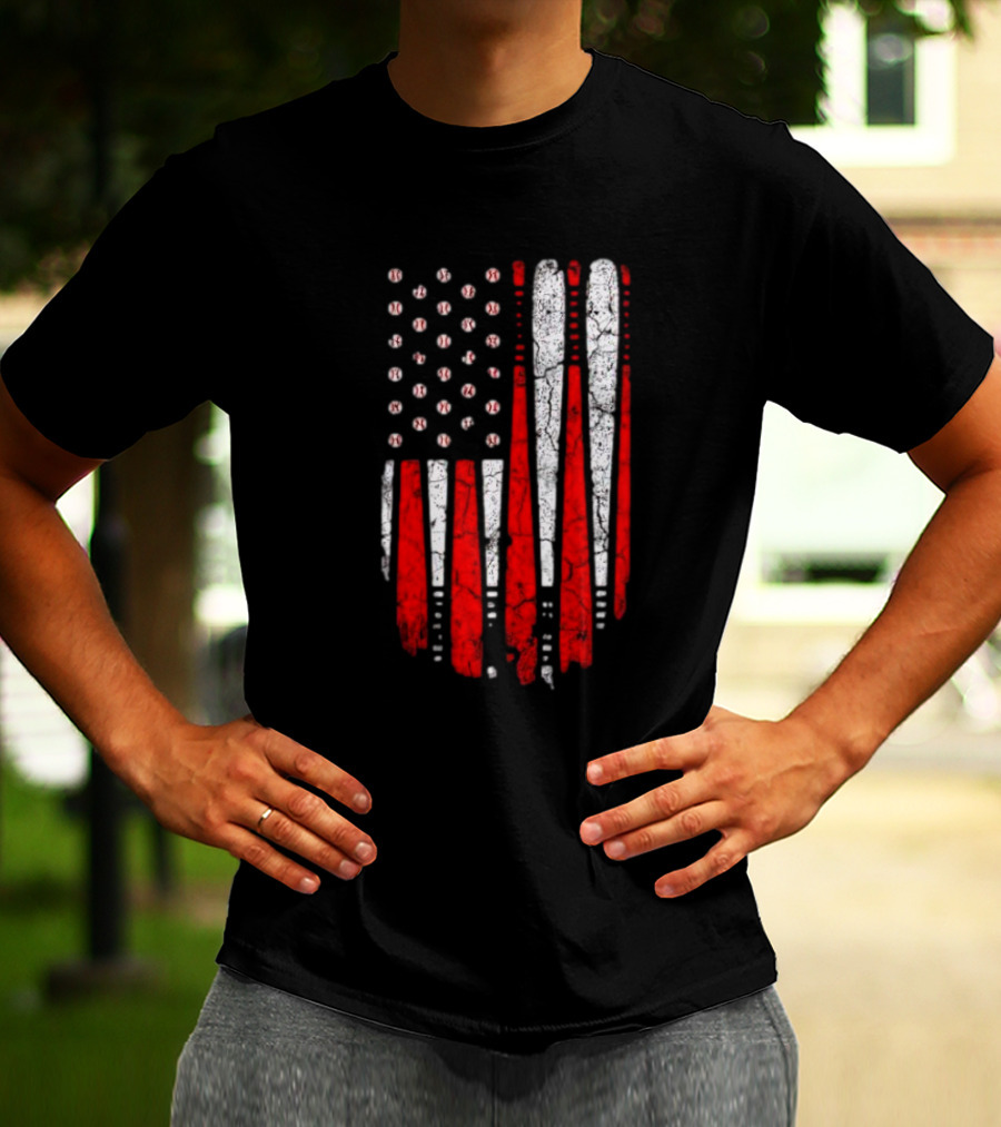 Minnesota Twins American Flag Baseball Bat T-Shirt